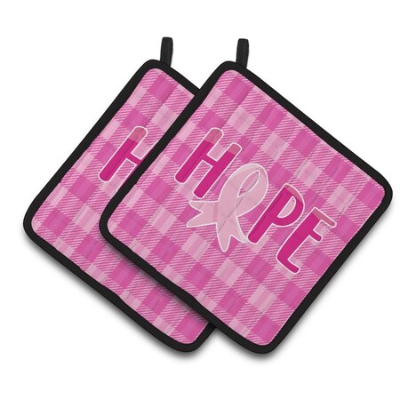 Carolines Treasures Breast Cancer Awareness Ribbon Hope Pair of Pot Holders BB6981PTHD